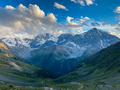 004-Koenigsspitze, Monte Zebru und Ortler v.d. Duesseldorfer Huette.